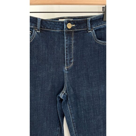 Logo Lori Goldstein Skinny Jeans Size 8 Dark Wash Major Embroidered on Pocket - Picture 3 of 16